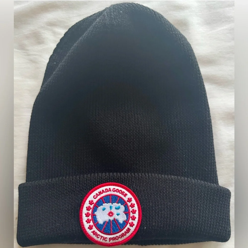 Canada Goose 100% Genuine BLACK Knit Heather w/Artic Logo,UNISEX-One Size,NWT - Picture 3 of 8